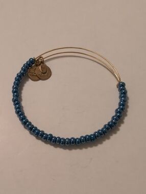 Alex and Ani Teal Blue Beaded Expandable Bracelet